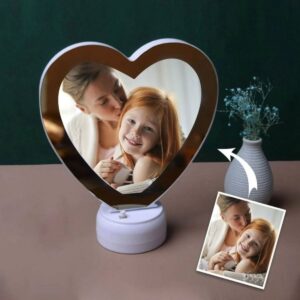 heart shaped magic mirror photo frame