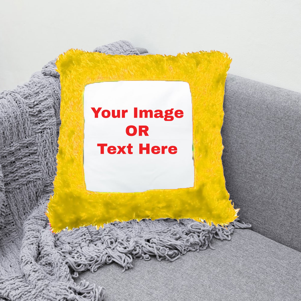 Customized Square Shape Cushion in Yellow Color Customized Square Shape Cushion in Yellow Color
