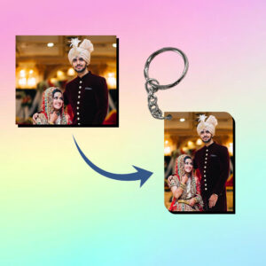 personalized photo keychain – round rectangular