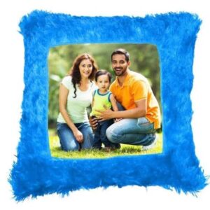 customized square shape cushion in bluecolor